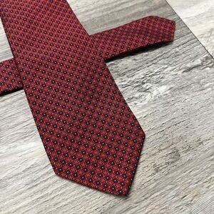 Brooks Brothers Makers and Merchants Necktie Red Black‎ Blue Dots Silk Made USA